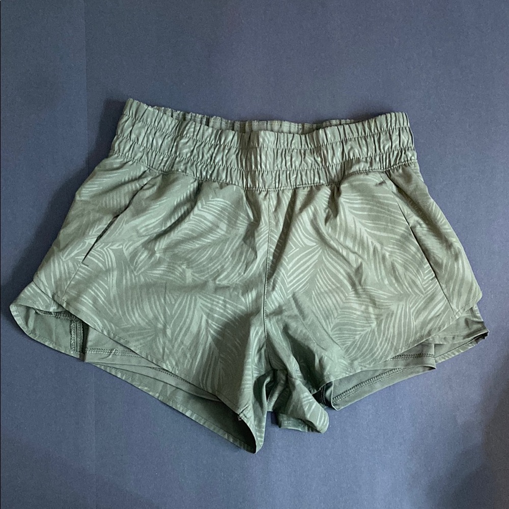 Avia Green Athletic Shorts Stretchy Elastic Waistband